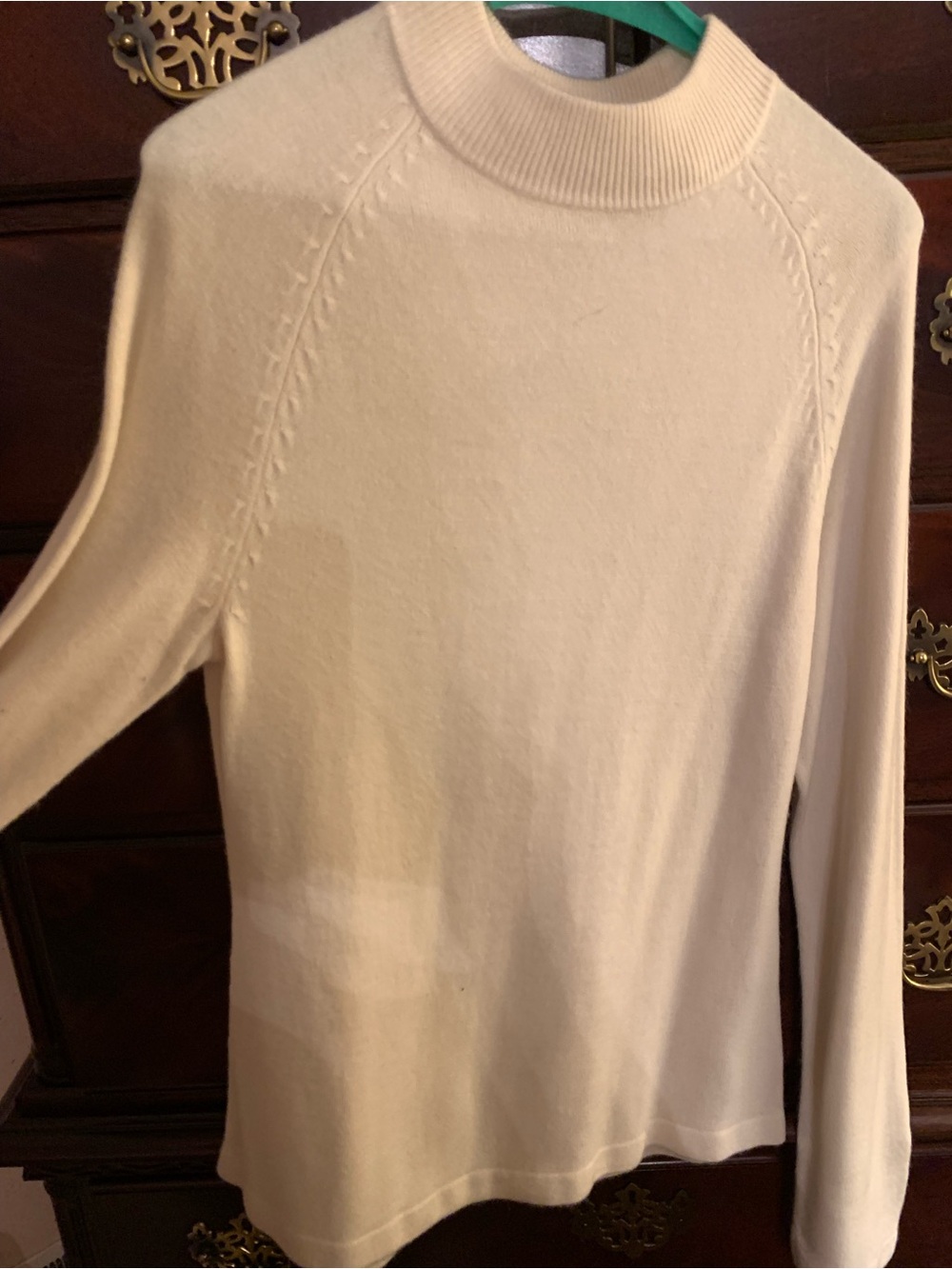 George ladies Cream Ribbed Crewneck Sweater